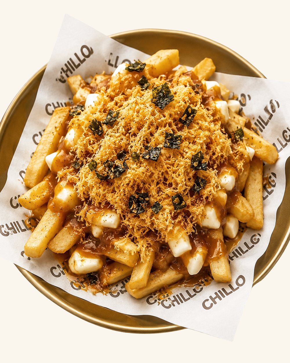 Japanese poutine and fries at Chillō café