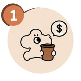 Chillō mascot paying for a cup