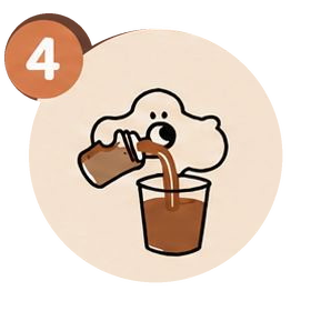 Chillō mascot pouring the tea base