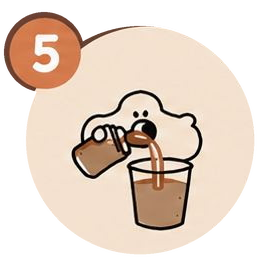 Chillō mascot adding syrup